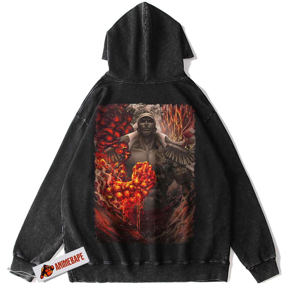 Akainu Sakazuki One Piece Vintage Anime Hoodie for Fans